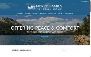 Norco Family Funeral Home website