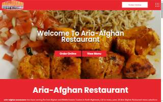 Aria Afghan Restaurant website