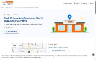 Cost-U-Less Insurance of North Highlands website