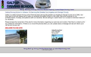 Caltop Driving School website