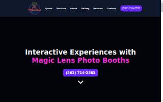 Magic Lens Photo Booths website
