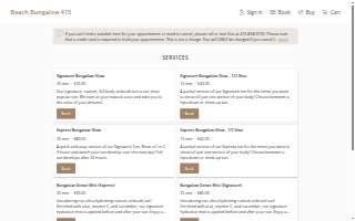 Beach Bungalow website