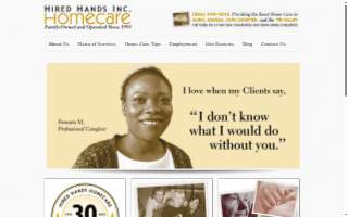 Hired Hands Homecare Novato website