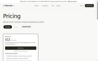 Paperclip Bookkeeping website