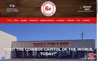 Oakdale Feed & Seed website