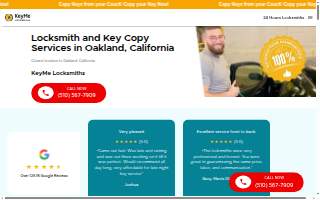 KeyMe Locksmiths of Oakland website