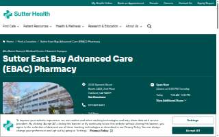 Sutter East Bay Advanced Care (EBAC) Pharmacy website