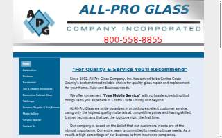 All-Pro Glass of Oakley website
