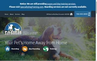 Pacific Pet Resort website