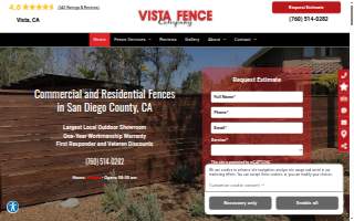 Vista Fence Co of Oceanside website