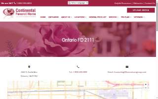 Continental Funeral Home Ontario website