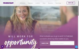 PrideStaff website