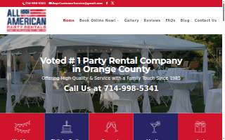 All American Party Rentals of Orange website