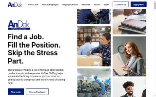 AnDek Staffing Services Inc website