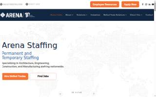 Arena Construction Staffing website