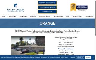 CORE Physical Therapy of Orange website