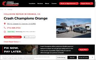 Crash Champions Collision Repair Orange website