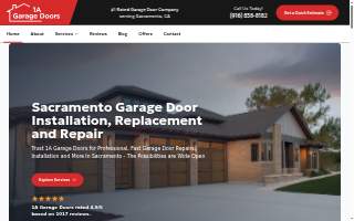 1A Garage Doors inc website