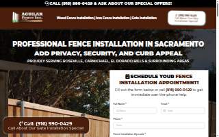 Aguilar Fence of Orangevale website