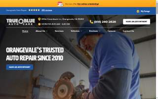True Blue Auto Care website