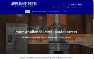 Appliance Parts of Oxnard website