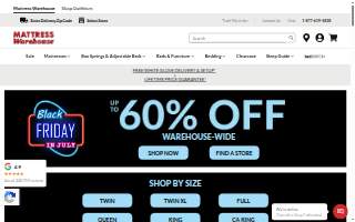 Mattress Warehouse of Suffolk website