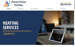 Oxnard Value Heating Services website