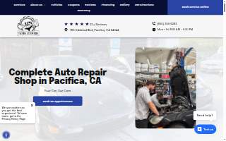 Pacifica Auto Works website