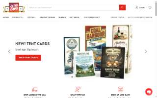 Clubcard Printing USA website