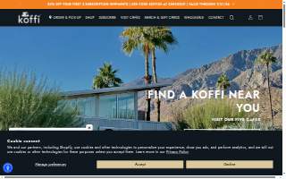Koffi Central Palm Springs website