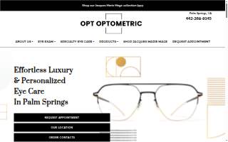 Opt Optometric Palm Springs website