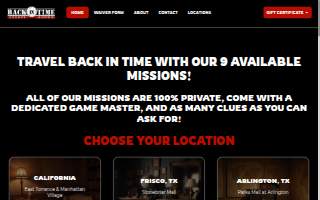 Back In Time Escape Rooms of Paramount website