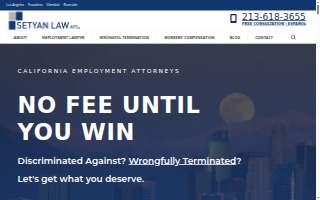 Setyan Law - Pasadena Employment Lawyers website