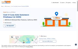 Cost-U-Less Insurance of Petaluma website