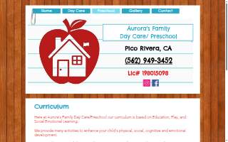 Aurora's Family Day Care website