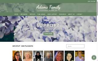 Adams Family Homes website