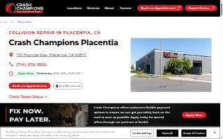 Crash Champions Collision Repair Placentia website