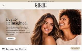 Rarre Aesthetics & Wellness website