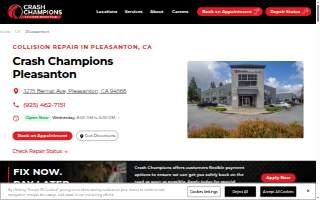 Crash Champions Collision Repair Pleasanton website