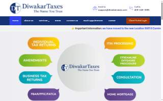 Diwakar Taxes Pleasanton website