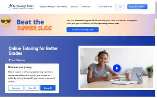 Growing Stars Online Tutoring website