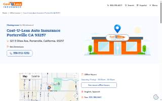 Cost-U-Less Insurance of Porterville website