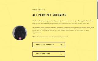 All Paws Pet Grooming website