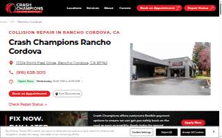 Crash Champions Collision Repair Rancho Cordova website