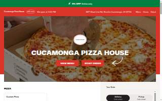 Cucamonga Pizza House website