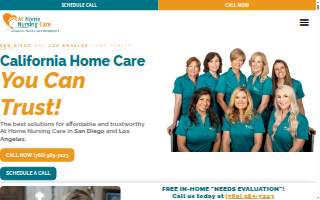 At Home Nursing Care - San Diego website