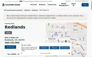 Columbia Bank of Redlands website