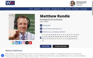 Matthew Rundle - Loan Originator - Westin Mortgage of Redlands website