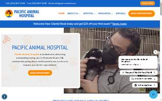 Pacific Animal Hospital website