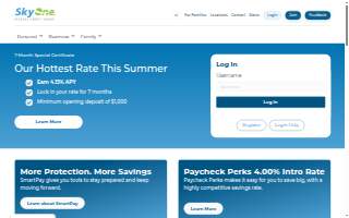 SkyOne Federal Credit Union website